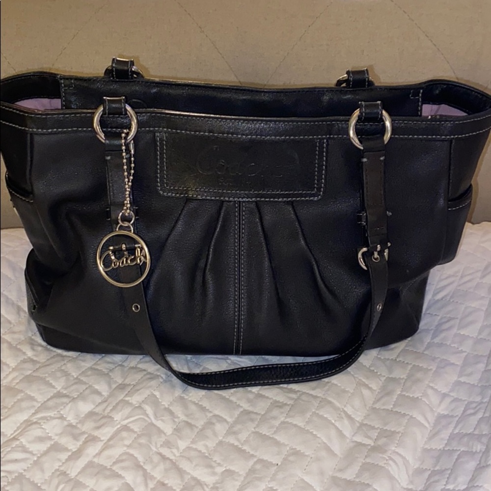 Coach East West Pleated Leather Tote